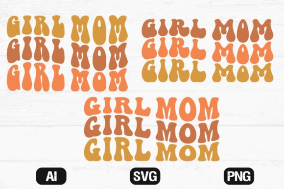 The Retro Wavy Girl MOM Design for Embroidery Projects